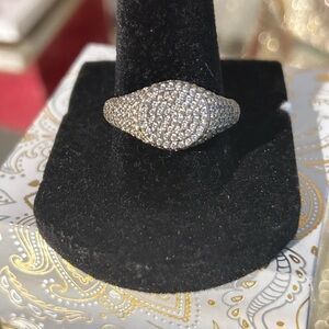 Cubic zirconia signet ring